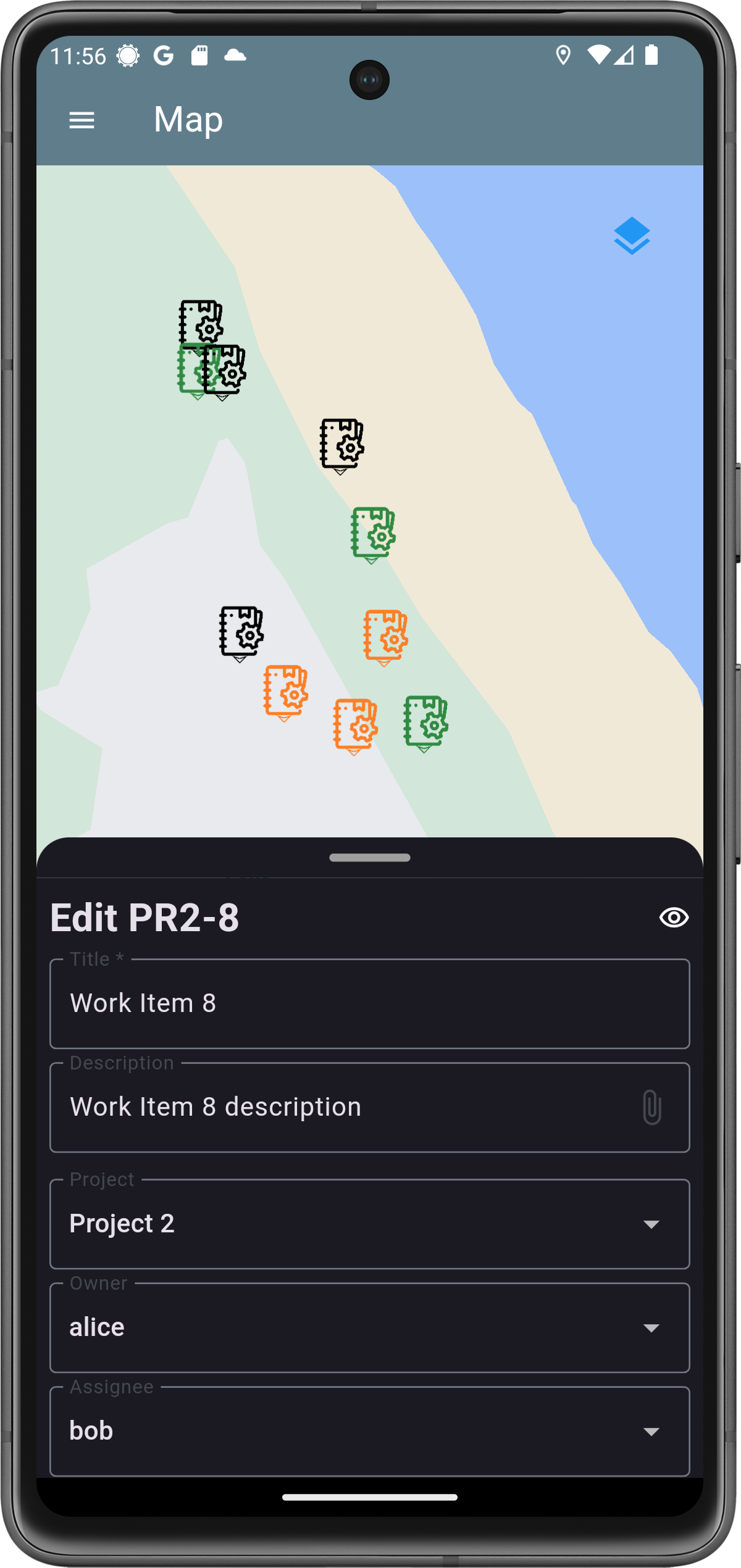 Digital Specialist task management on map